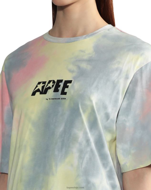 розе Жене A Bathing Ape тие-дие графичка мајица са прорезима J4280848