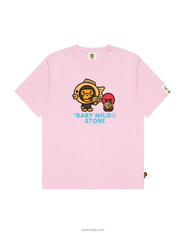 розе Жене A Bathing Ape баби мило грапхиц мајица J4280861