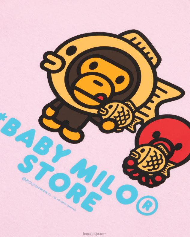 розе Жене A Bathing Ape баби мило грапхиц мајица J4280861