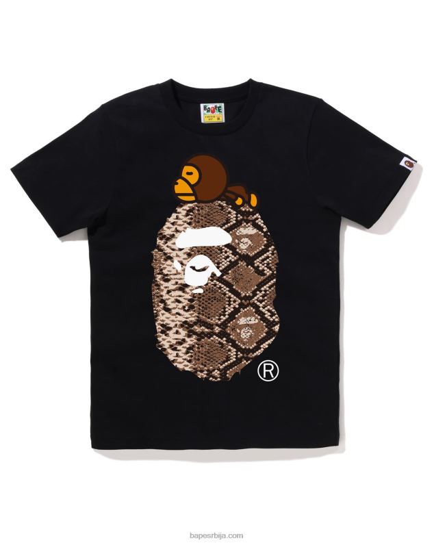 црн Жене A Bathing Ape змија мило на великој мајици J4280878