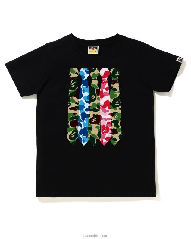 црн Жене A Bathing Ape абц цамо мајица са краватом J4280887