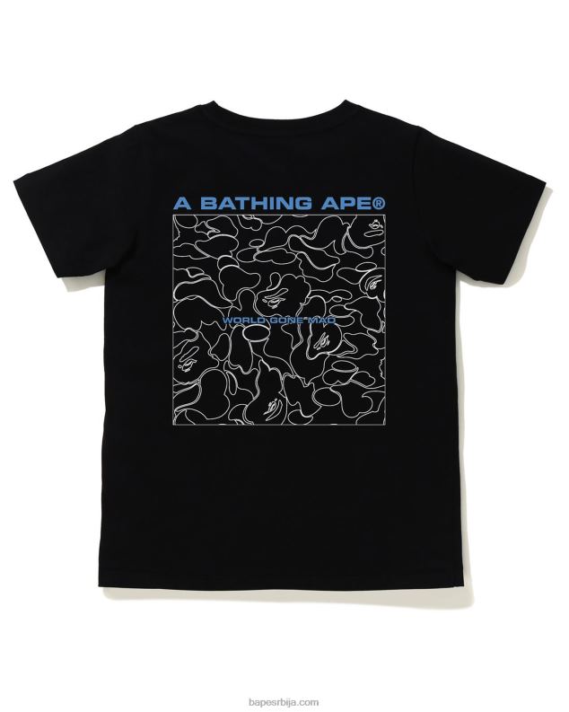 црн Жене A Bathing Ape лине цамо мајица J4280923
