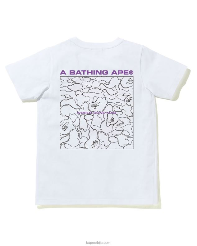 бео Жене A Bathing Ape лине цамо мајица J4280926