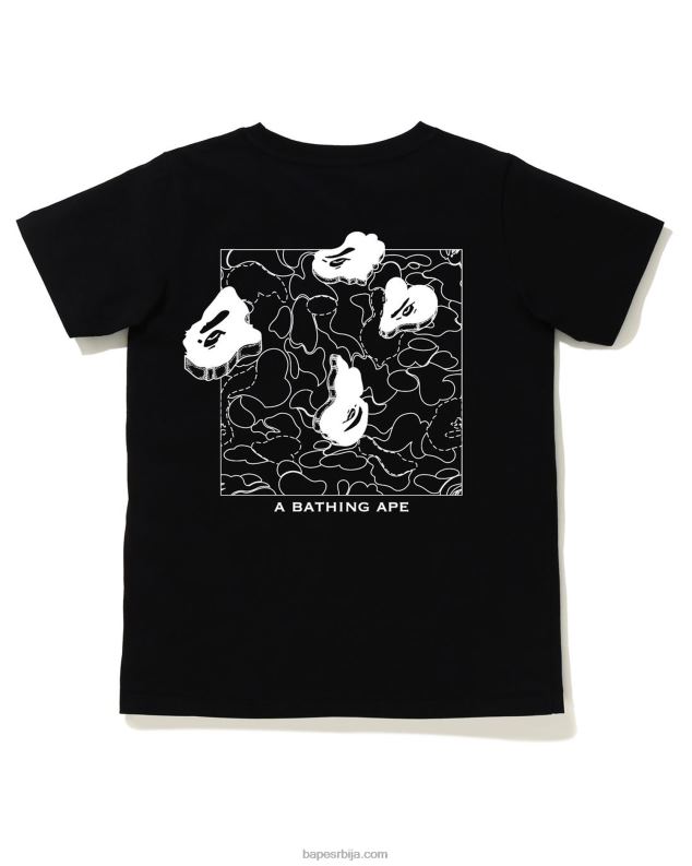 црн Жене A Bathing Ape мајица за штампање мастилом J4280927