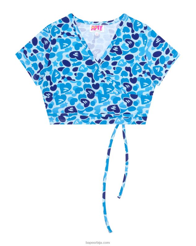 Плави Жене A Bathing Ape штампани врх J4280936