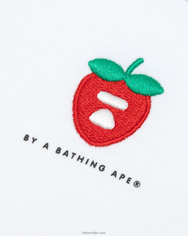 избељено бело Жене A Bathing Ape лого бобичаста мајица J4280939