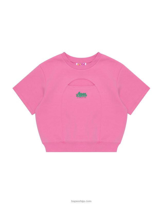 розе Жене A Bathing Ape дуксерица са скраћеним логом J4280944