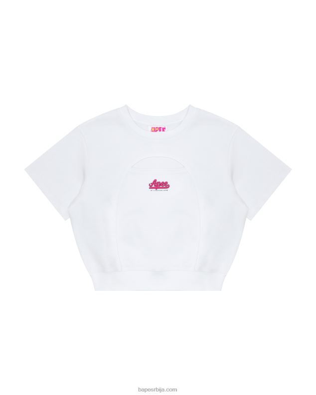 бео Жене A Bathing Ape дуксерица са скраћеним логом J4280945