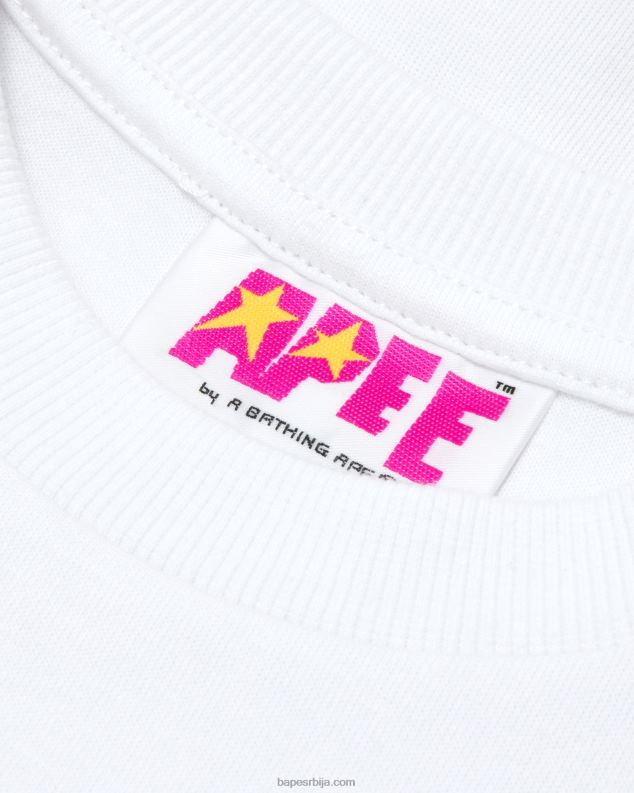бео Жене A Bathing Ape дуксерица са скраћеним логом J4280945