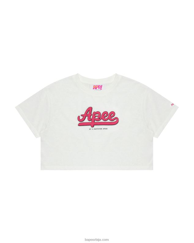 зид бео Жене A Bathing Ape графичка скраћена мајица J4280952