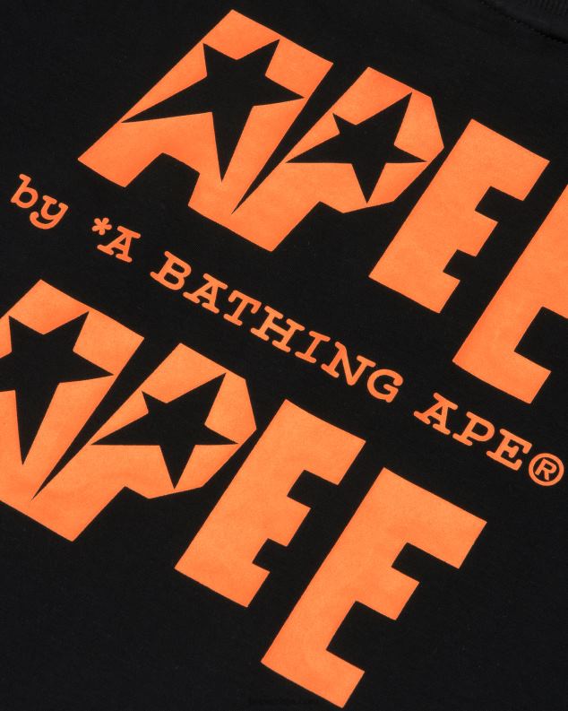 црн Жене A Bathing Ape изрезана мајица са двоструким логотипом J4280954