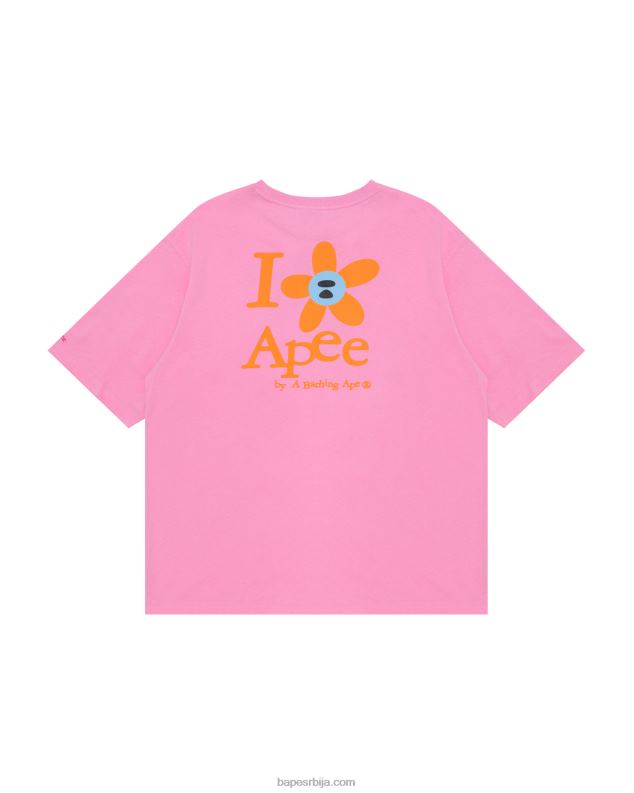 розе Жене A Bathing Ape класична мајица J4280957
