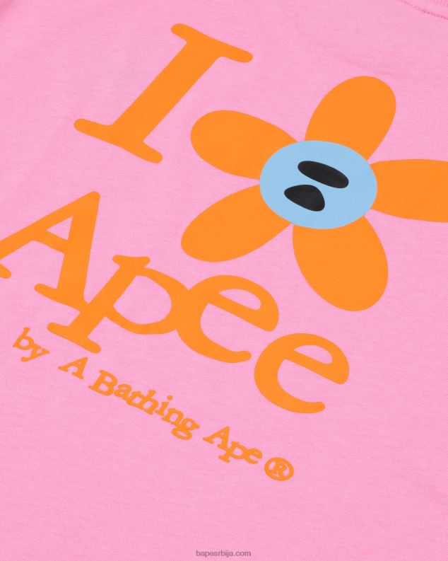 розе Жене A Bathing Ape класична мајица J4280957