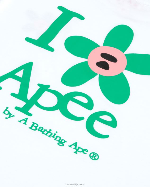 избељено бело Жене A Bathing Ape класична мајица J4280958