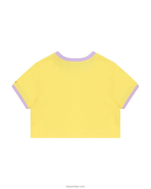 жута Жене A Bathing Ape мајица са изрезивањем срца J4280964