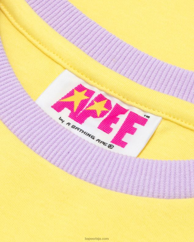 жута Жене A Bathing Ape мајица са изрезивањем срца J4280964