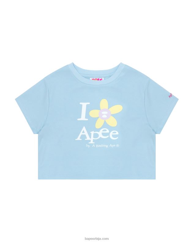 небеско плаветнило Жене A Bathing Ape изрезана мајица са цветом J4280965