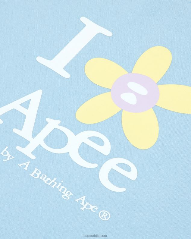 небеско плаветнило Жене A Bathing Ape изрезана мајица са цветом J4280965
