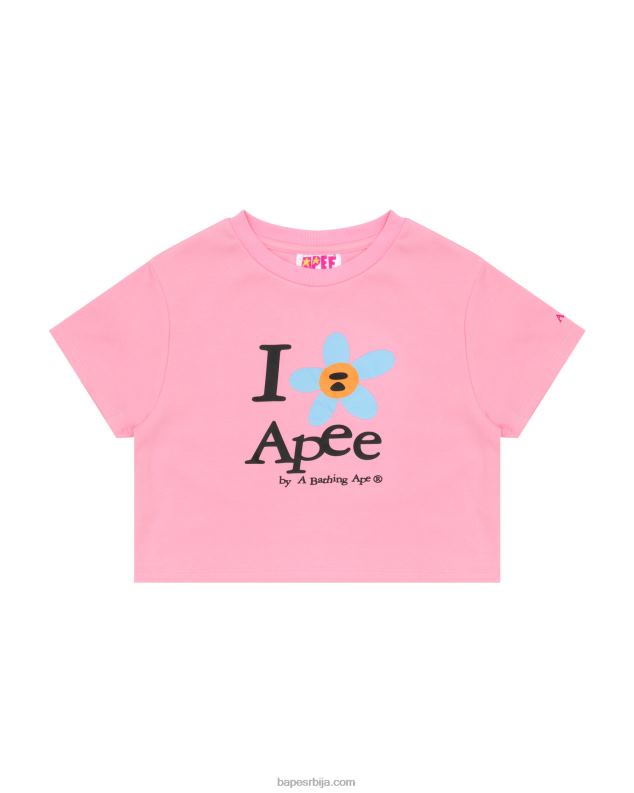 розе Жене A Bathing Ape изрезана мајица са цветом J4280966