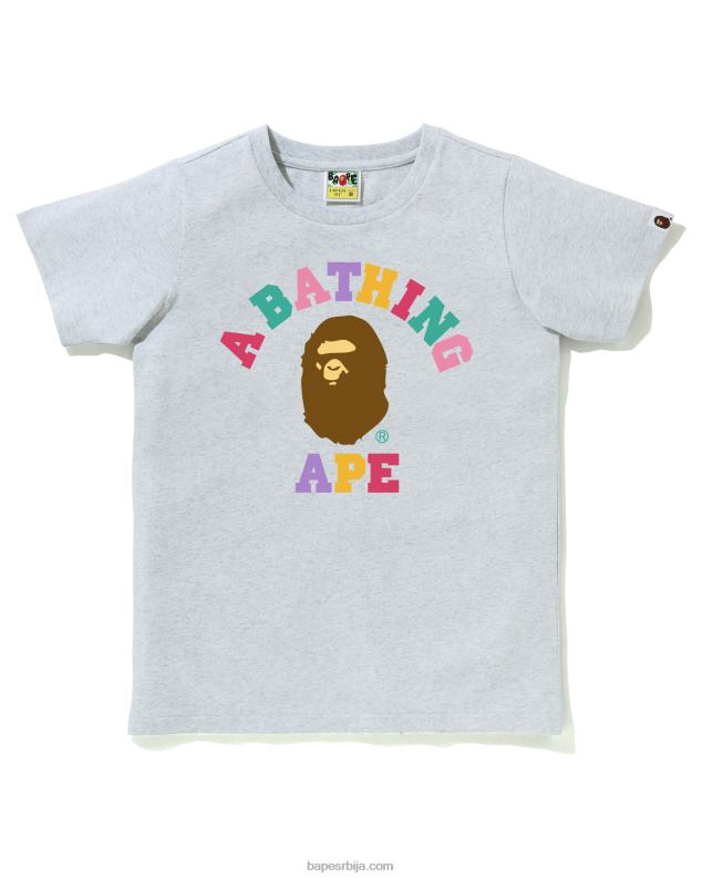 сива Жене A Bathing Ape боје колеџ мајица J4280982