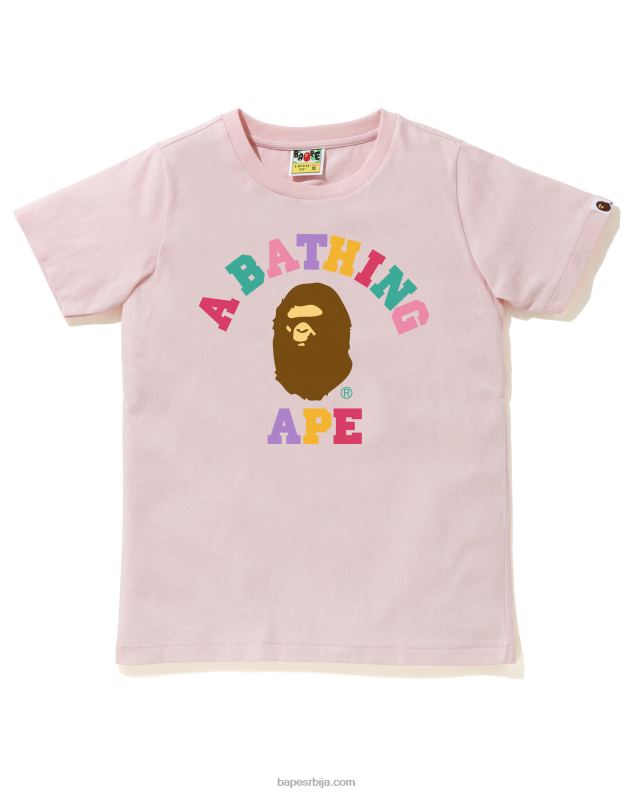 розе Жене A Bathing Ape боје колеџ мајица J4280983
