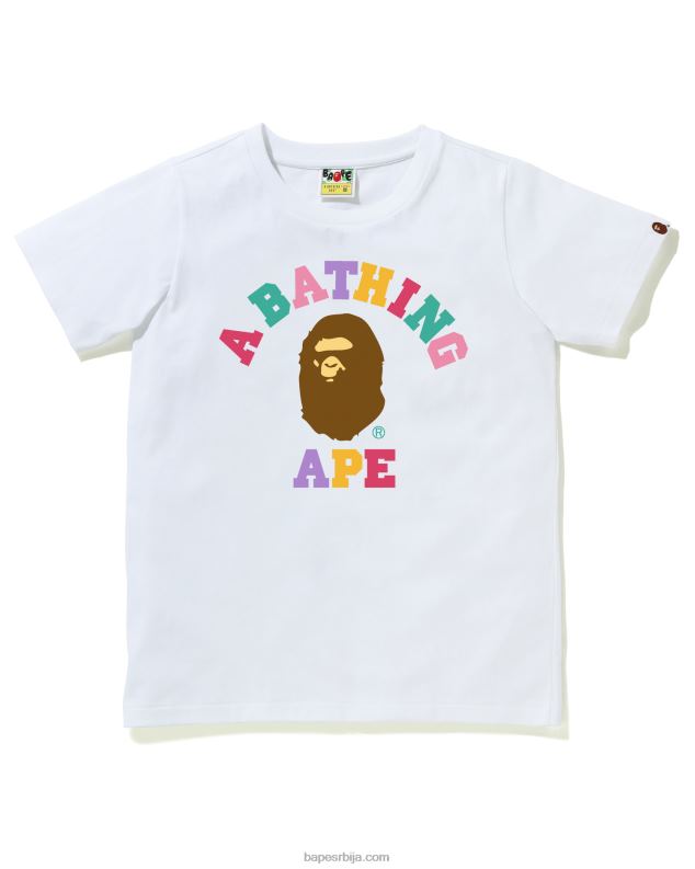 бео Жене A Bathing Ape боје колеџ мајица J4280984