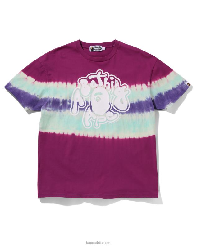 љубичаста Жене A Bathing Ape тие-дие превелика мајица J4280996