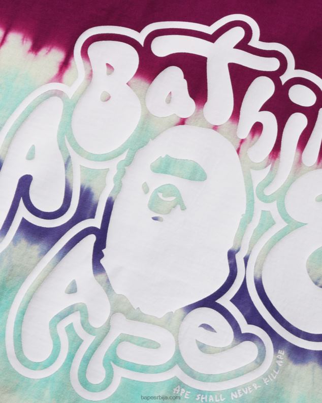 љубичаста Жене A Bathing Ape тие-дие превелика мајица J4280996