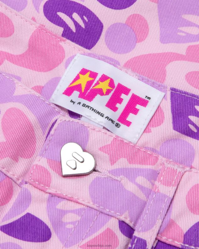 љубичаста Жене A Bathing Ape штампане карго панталоне J4280950
