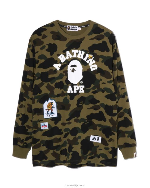 Војничко зелена Жене A Bathing Ape мулти лабел 1. цамо мајица J4280919