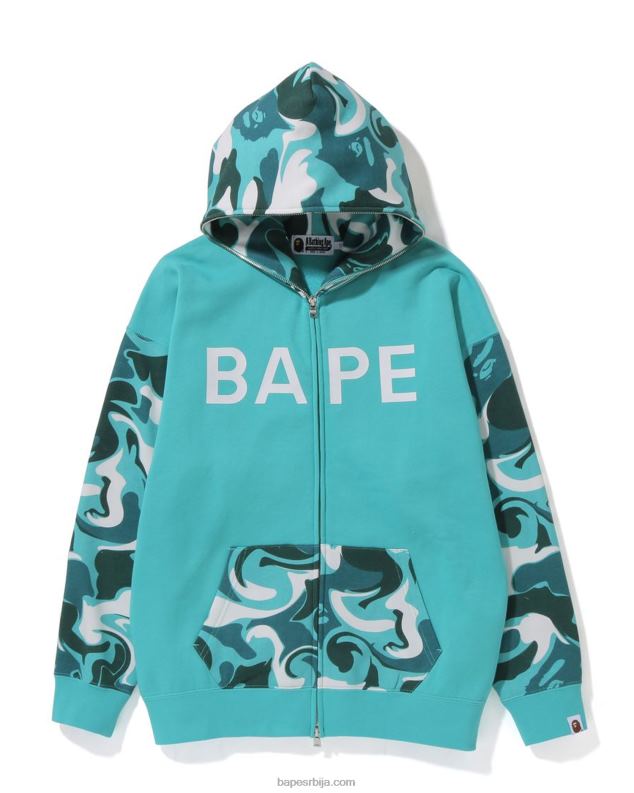 Нана Жене A Bathing Ape мермерна маскирна дуксерица са пуним патентним затварачем J42801012