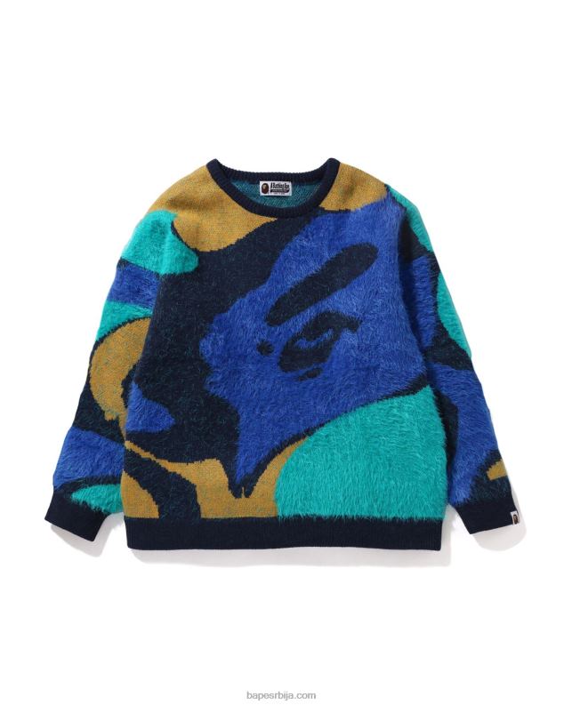 цаисе Жене A Bathing Ape мермер цамо оверсизед книт J42801020