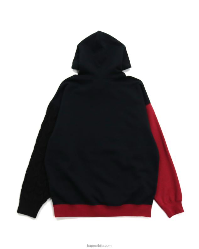црн Жене A Bathing Ape пуловер са плетеним рукавима за спајање каблова J42801030