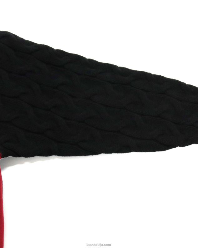 црн Жене A Bathing Ape пуловер са плетеним рукавима за спајање каблова J42801030