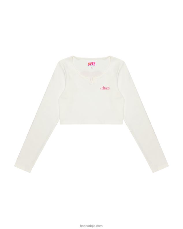 бео Жене A Bathing Ape скраћени врх танког кроја J42801035