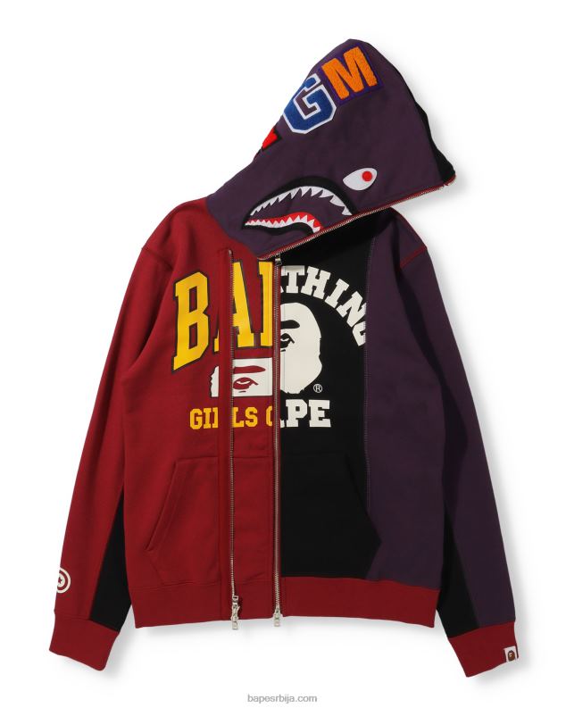 црн Жене A Bathing Ape доцкинг схарк дуксерица са пуним патентним затварачем J42801039
