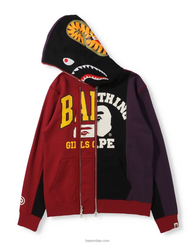црн Жене A Bathing Ape доцкинг схарк дуксерица са пуним патентним затварачем J42801039
