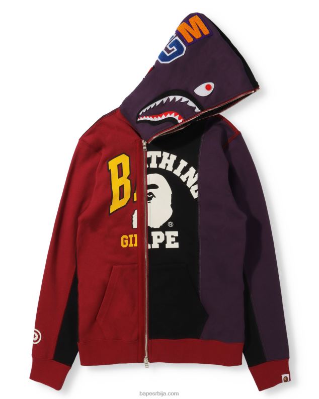 црн Жене A Bathing Ape доцкинг схарк дуксерица са пуним патентним затварачем J42801039