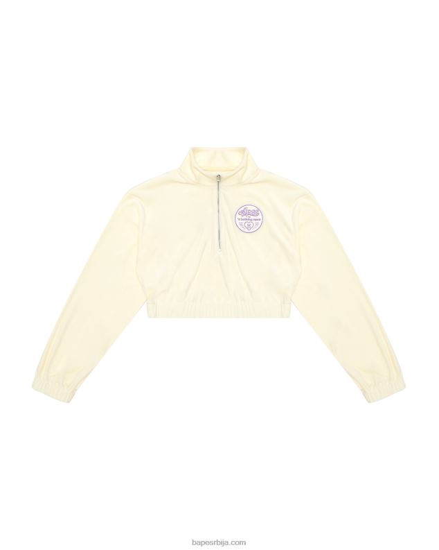 бео Жене A Bathing Ape скраћени џемпер са рајсфершлусом J42801061