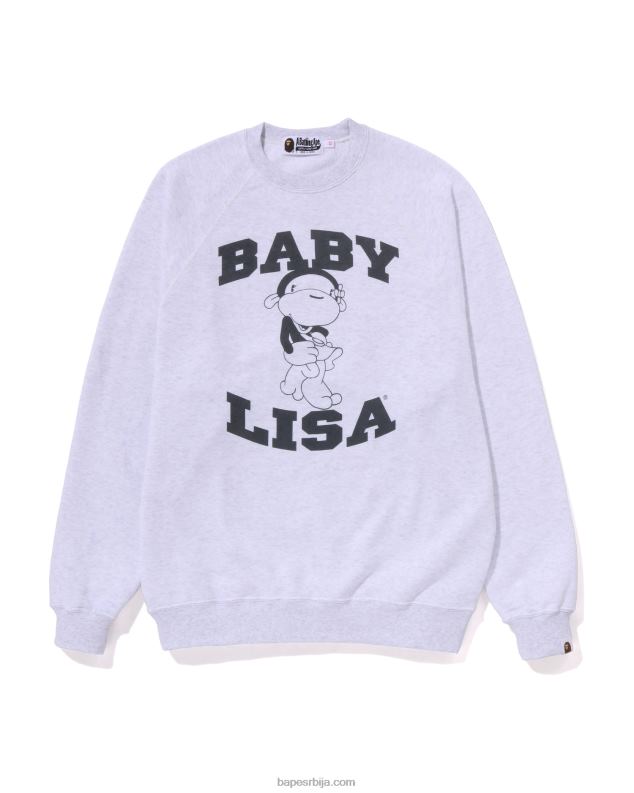 сива Жене A Bathing Ape Лиса велики округли овратник J4280780