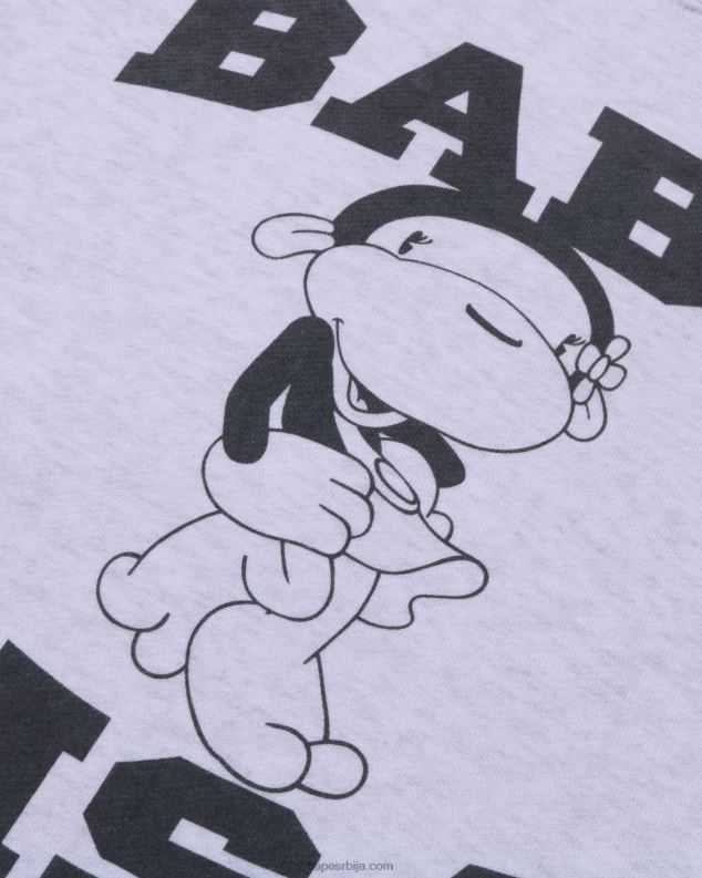 сива Жене A Bathing Ape Лиса велики округли овратник J4280780