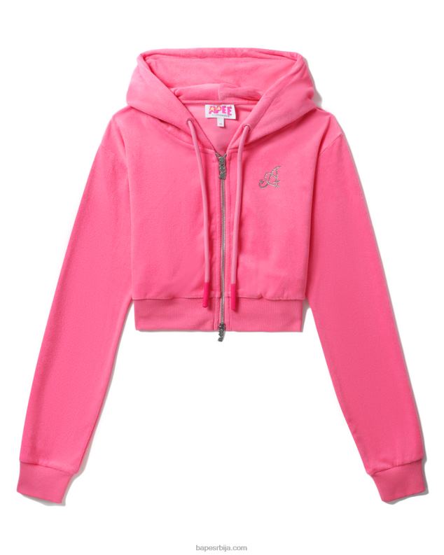 розе Жене A Bathing Ape Хоодие са рајсфершлусом J4280844