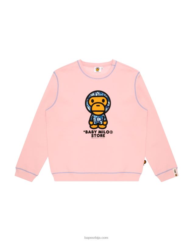 розе Жене A Bathing Ape баби мило дуксерица са округлим изрезом J4280906