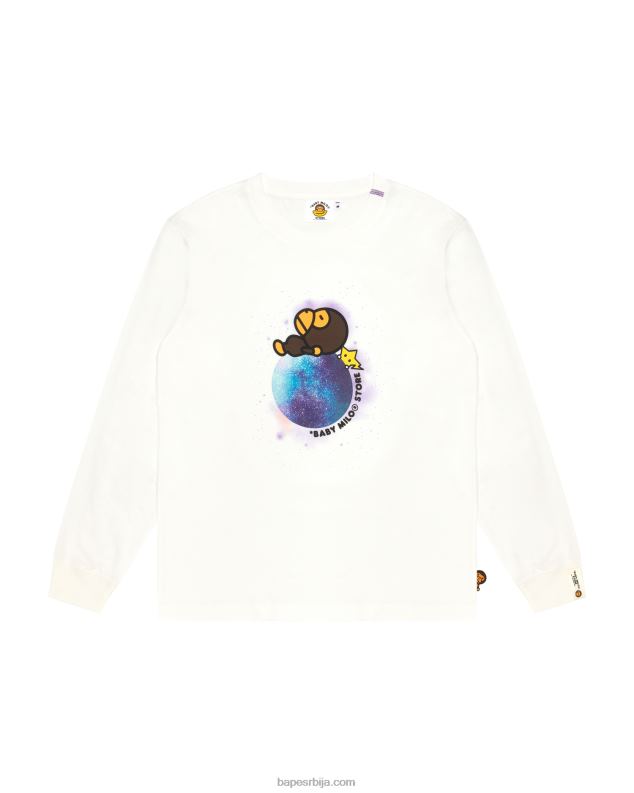 бео Жене A Bathing Ape баби мило мајица дугих рукава са графиком J4280914