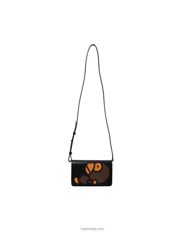 црн Жене A Bathing Ape баби мило кожна торба за раме J42801265