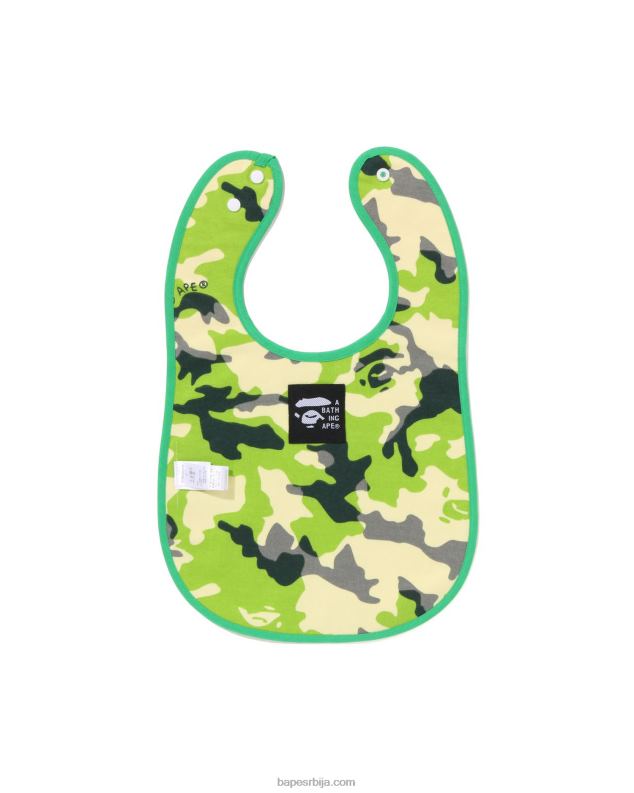 Војничко зелена клинци A Bathing Ape воодланд цамо баби мило рибарски прслук са принтом реверзибилни биб J42801381