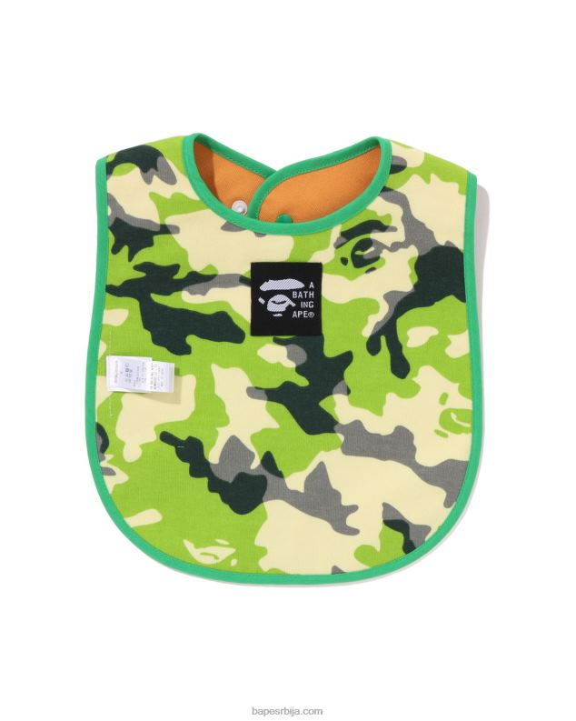 Војничко зелена клинци A Bathing Ape воодланд цамо баби мило рибарски прслук са принтом реверзибилни биб J42801381