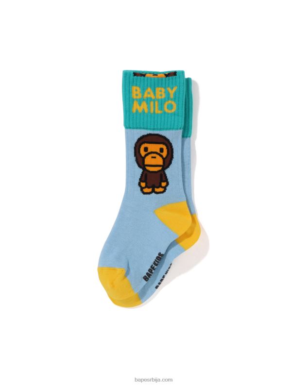 светло плава клинци A Bathing Ape баби мило манжетне чарапе J42801306