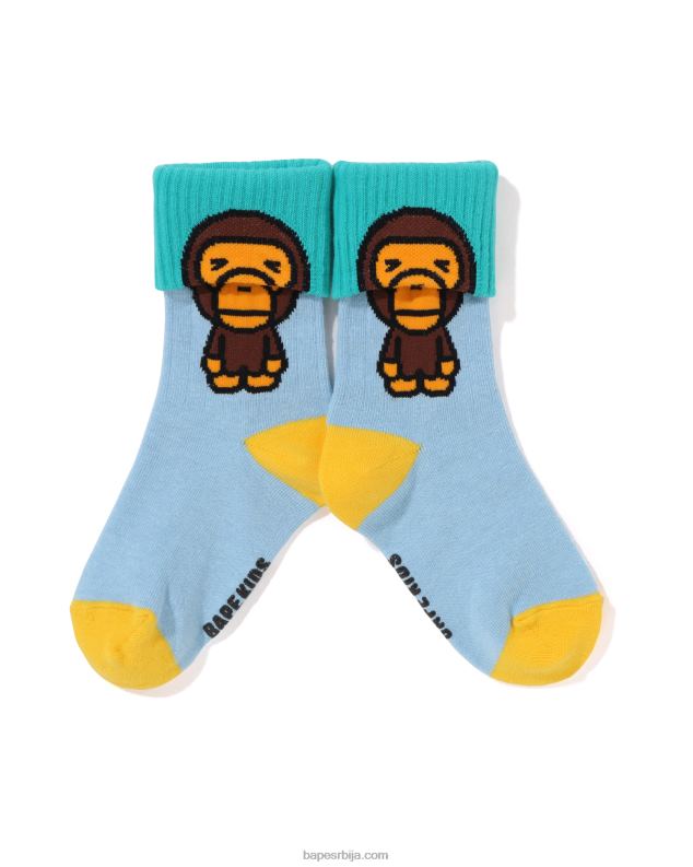 светло плава клинци A Bathing Ape баби мило манжетне чарапе J42801306