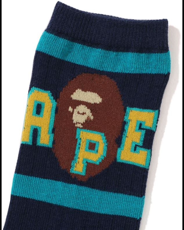 Морнарско плаво клинци A Bathing Ape линија главе ребра чарапе J42801440